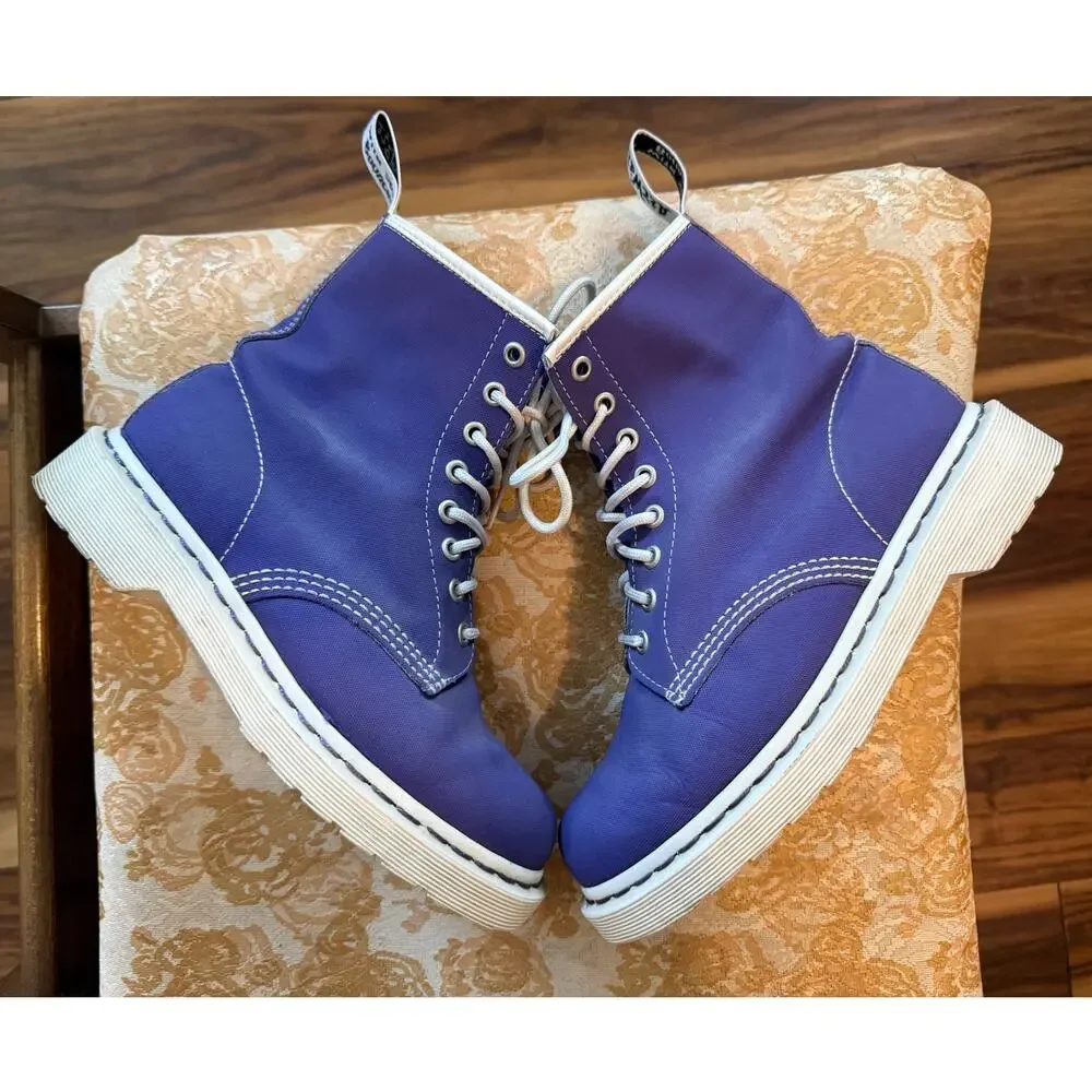 Vintage Doc Martens Dr. 13450 Purple White Combat Boots 7 Womens Tectuff